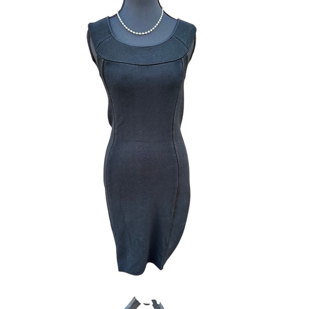 Cyrus Black Rib-Knit Sleeveless Sheath Dress - Size Small EUC